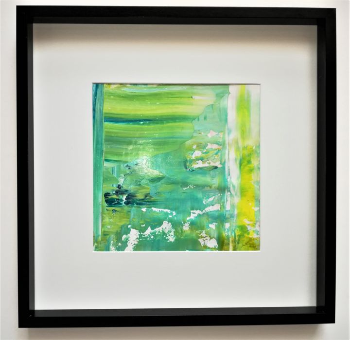 Pintura intitulada "2018-vert-bleu-30-3…" por Stéphane Vanhove, Obras de arte originais, Acrílico