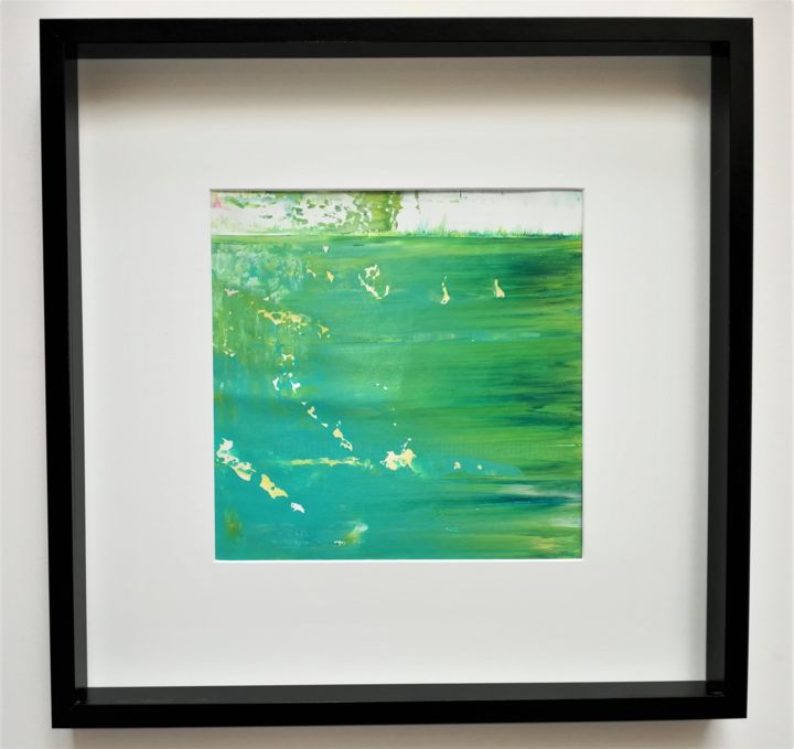 Картина под названием "2018-vert-bleu-30-3…" - Stéphane Vanhove, Подлинное произведение искусства, Акрил