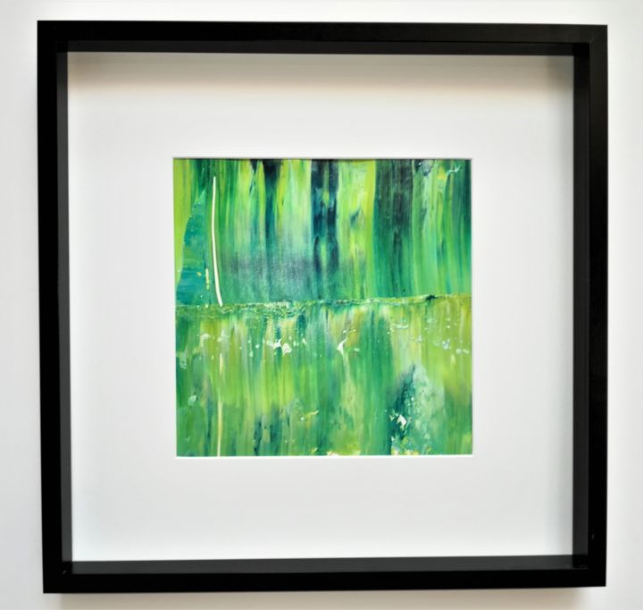 Painting titled "2018-vert-bleu-30-3…" by Stéphane Vanhove, Original Artwork, Acrylic