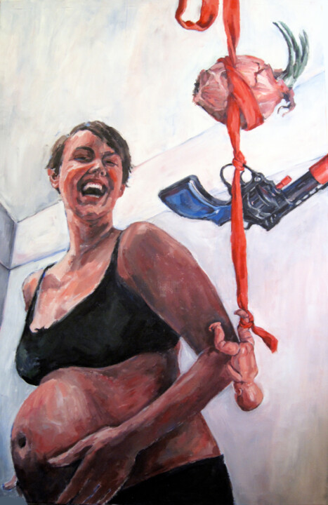 Malerei mit dem Titel "Juchzer" von Stephanie Balih, Original-Kunstwerk, Acryl