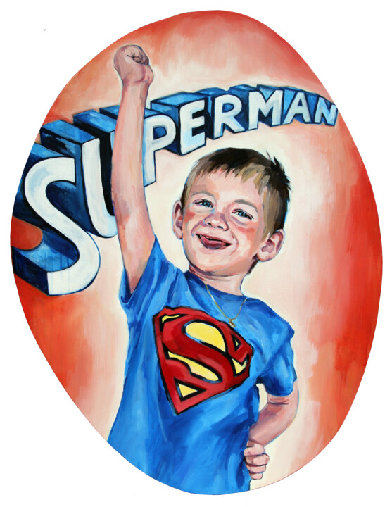 Malerei mit dem Titel "Supermamaxi" von Stephanie Balih, Original-Kunstwerk, Acryl