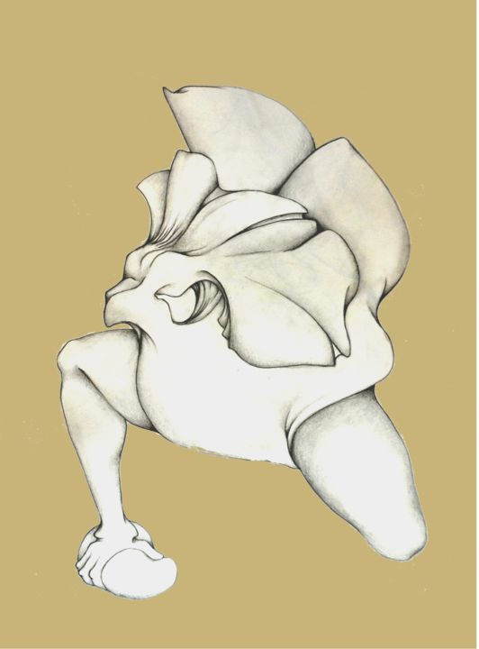 Drawing titled "Ma proie" by Stéphanie Bologna, Original Artwork, Pencil