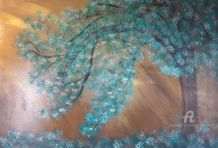 Painting titled "Tree Life" by Stéphanie Bonsignore Montaggioni, Original Artwork, Acrylic