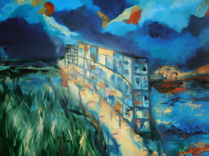 Pintura titulada "Sea by night" por Etteilla, Obra de arte original, Oleo