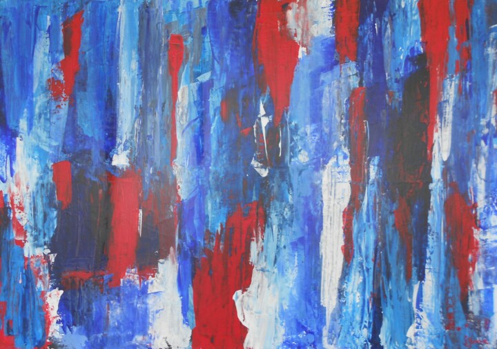 Painting titled "Pour Édouard" by Stéphanie Jouve Atallah, Original Artwork, Acrylic Mounted on Wood Stretcher frame