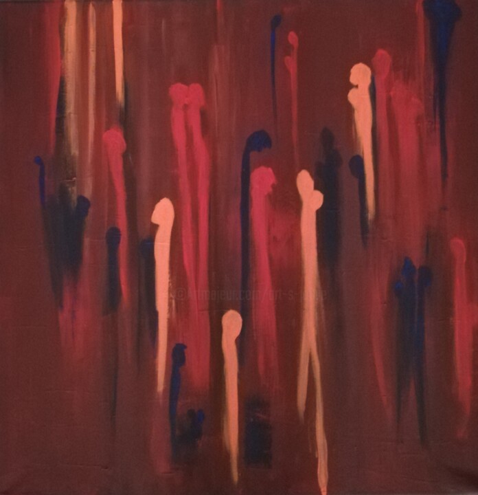Pittura intitolato "Les ombres du crépu…" da Stéphanie Jouve Atallah, Opera d'arte originale, Acrilico
