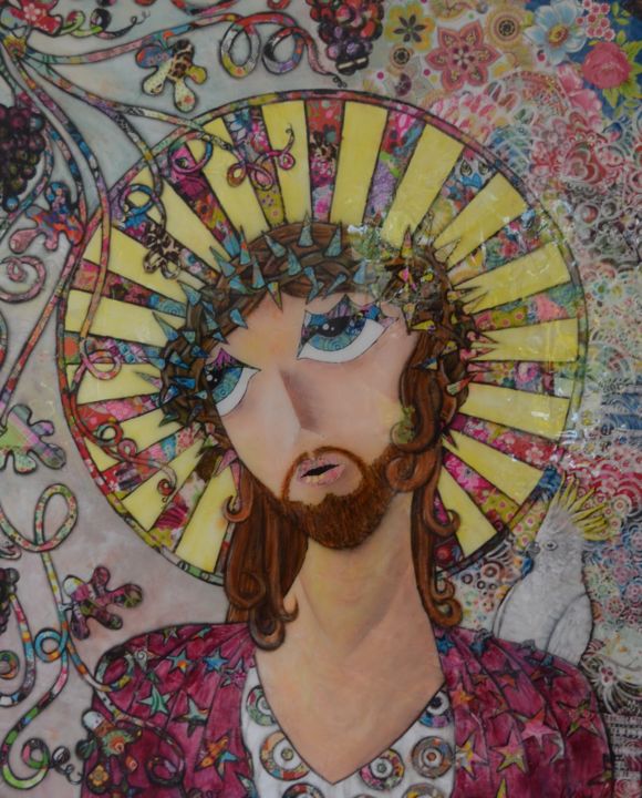 Collages getiteld "Jésus" door S.Kor, Origineel Kunstwerk, Anders