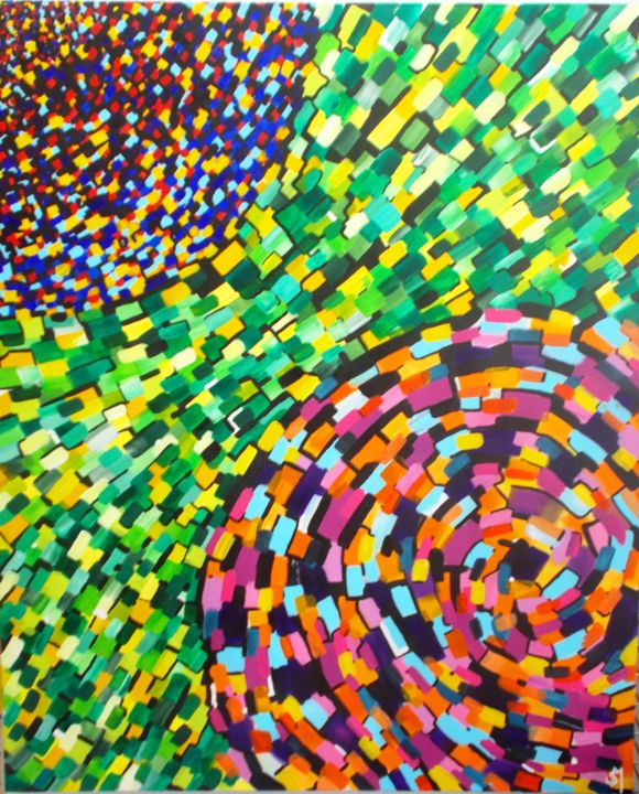 Painting titled "Colors rotation" by Stephanie Maltempi, Original Artwork, Acrylic