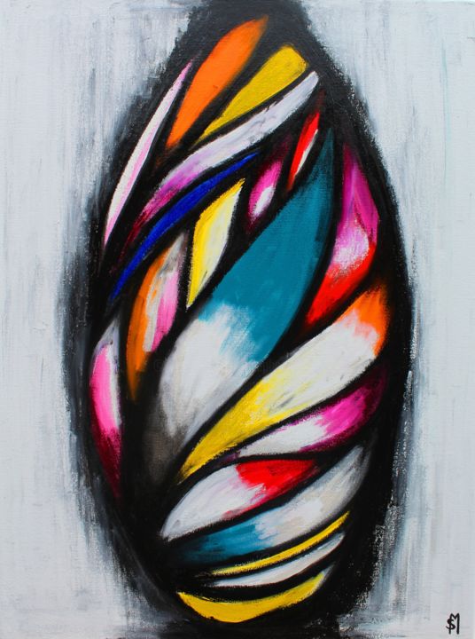 Painting titled "Color cocoon" by Stephanie Maltempi, Original Artwork, Oil