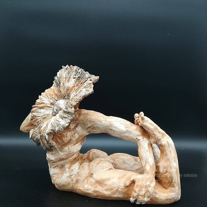 Sculptuur getiteld "homme fleur" door Stéphanie Mélusine, Origineel Kunstwerk, Klei