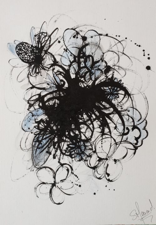 Peinture intitulée "KanChaï 105" par Stéphanie Menard, Œuvre d'art originale, Encre