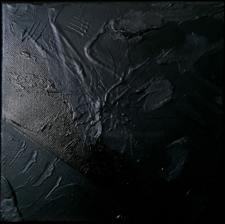 Pintura titulada "Monochrome Noir 33" por Stéphanie Menard, Obra de arte original, Acrílico Montado en Bastidor de camilla d…