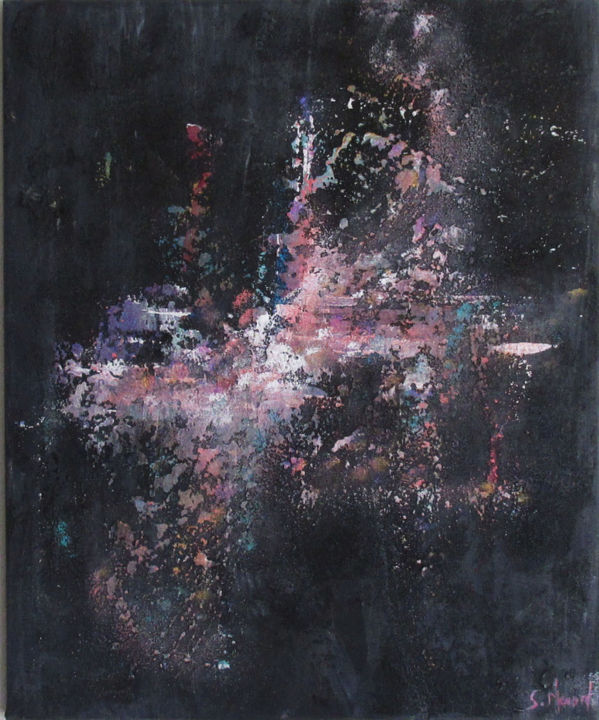 Painting titled "Évaporation 61" by Stéphanie Menard, Original Artwork, Acrylic