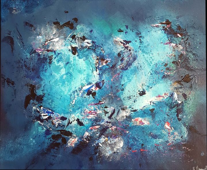 Painting titled "Evaporation 157" by Stéphanie Menard, Original Artwork, Acrylic