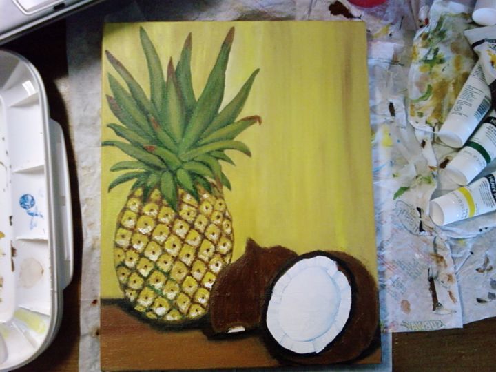 Painting titled "Pina Colada - Print" by Stephanie Mihlbauer, Original Artwork, Acrylic