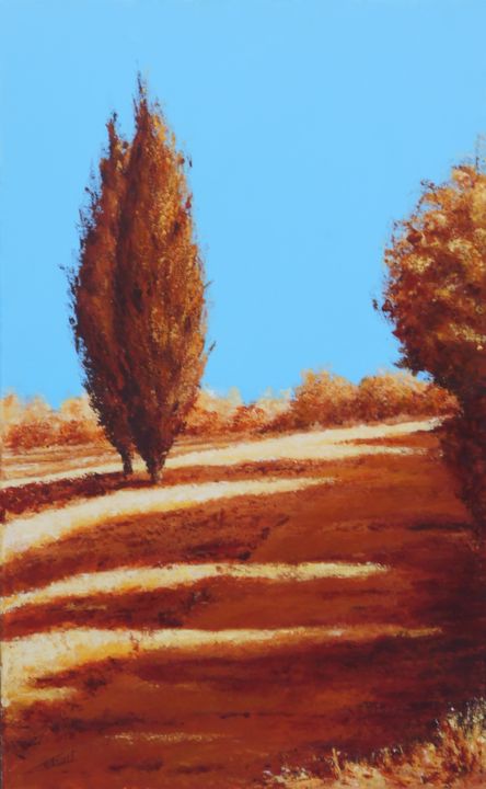 Painting titled "paysage 1" by Stephanie Ledroit, Original Artwork, Acrylic