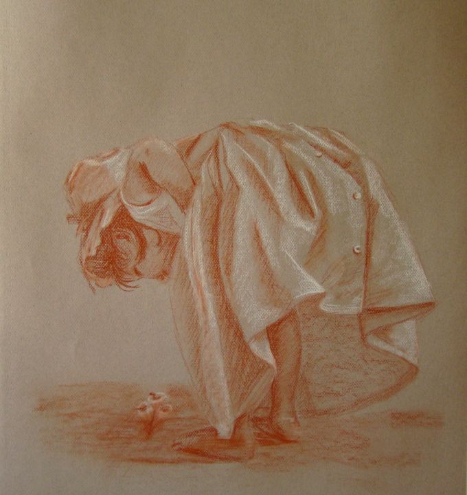 Drawing titled "OBSERVATION" by Stephanie Ledroit, Original Artwork, Chalk