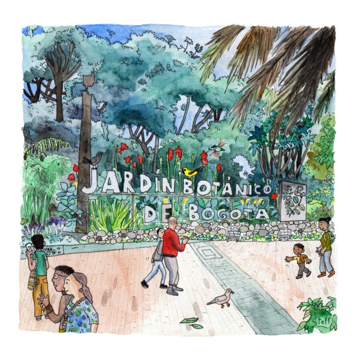 Drawing titled "Jardín Botánico #ar…" by Stéphanie Logeais (Steff), Original Art, Watercolor