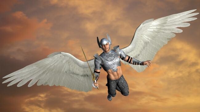 Arts numériques intitulée "Archangel Michael" par Stephen Burke, Œuvre d'art originale, Peinture numérique
