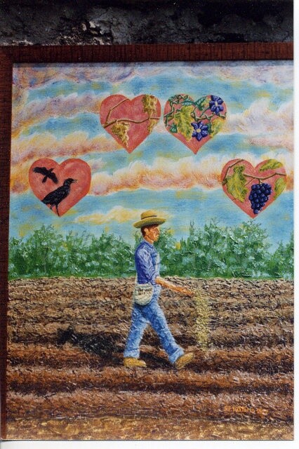 Painting titled "Sower And The Seed" by Stephen J. Vattimo, Original Artwork, Oil