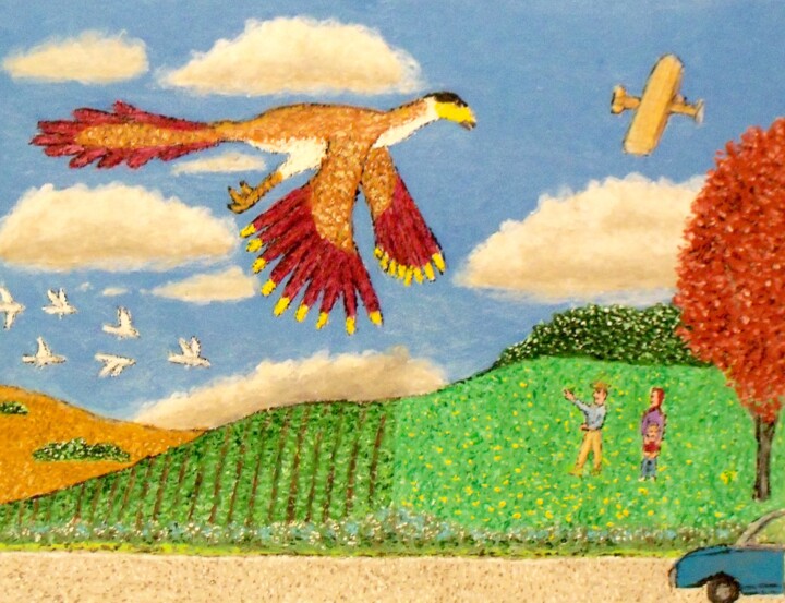 Peinture intitulée "Bird Watching" par Stephen Warde Anderson, Œuvre d'art originale, Acrylique Monté sur Autre panneau rigi…