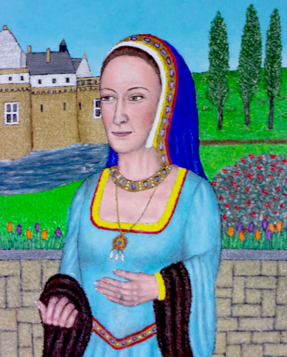 Painting titled "Anne, Duchess of Br…" by Stephen Warde Anderson, Original Artwork, Acrylic Mounted on Other rigid panel