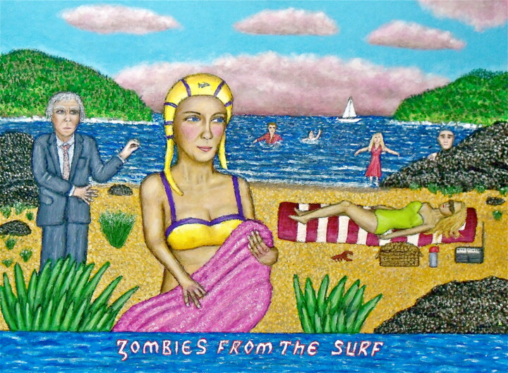 绘画 标题为“Zombies From the Su…” 由Stephen Warde Anderson, 原创艺术品, 丙烯 安装在其他刚性面板上