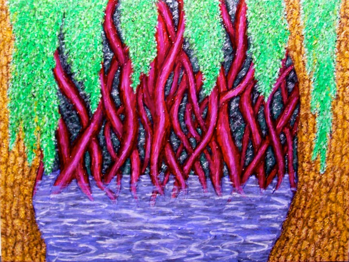 Painting titled "Bayou" by Stephen Warde Anderson, Original Artwork, Acrylic Mounted on Wood Panel