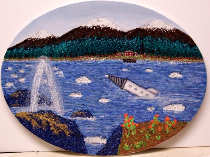 Malerei mit dem Titel "Arctic Geyser" von Stephen Warde Anderson, Original-Kunstwerk, Acryl