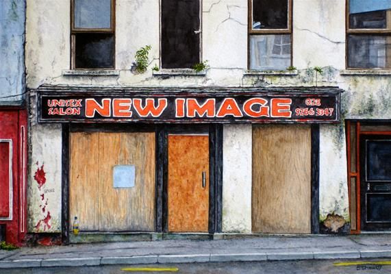 Painting titled "New Image. Lisburn" by Stephen Shaw, Original Art, Oil