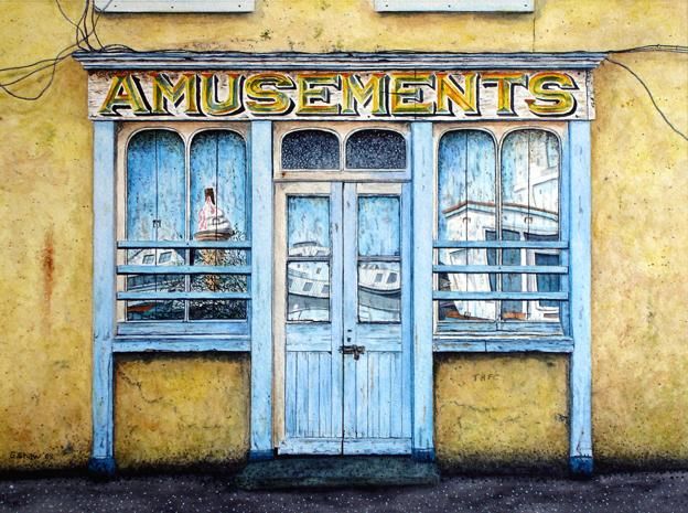 Painting titled "Ardglass Amusements" by Stephen Shaw, Original Art, Oil