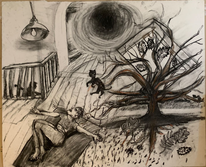 Drawing titled "No. 3" by Stephen West, Original Artwork, Charcoal