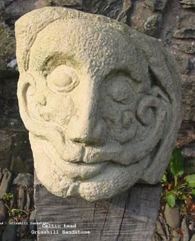 Sculpture titled "Celtic Head" by Stephen West, Original Artwork, Stone