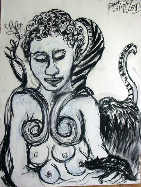 Rysunek zatytułowany „Panicale Sphinx” autorstwa Stephen West, Oryginalna praca, Inny