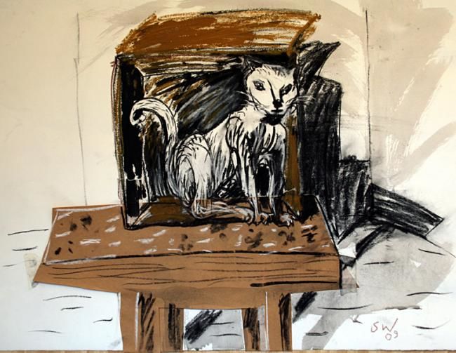 Drawing titled "Cat as Cat 2" by Stephen West, Original Artwork, Other