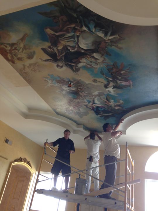 Pittura intitolato "mural" da Stere Grant, Opera d'arte originale, Olio