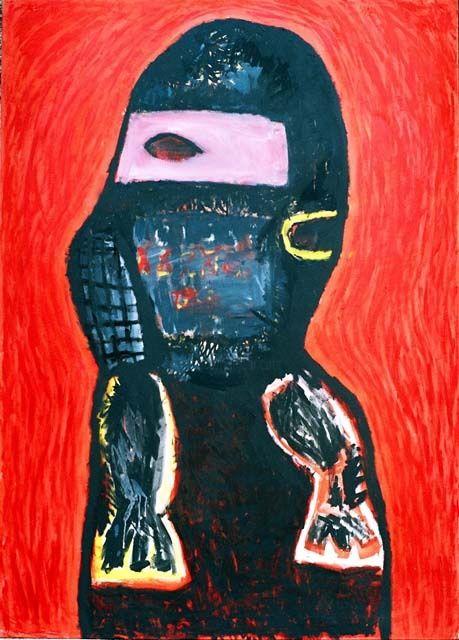 Malerei mit dem Titel "Ninja" von Stevan Kitić, Original-Kunstwerk, Öl