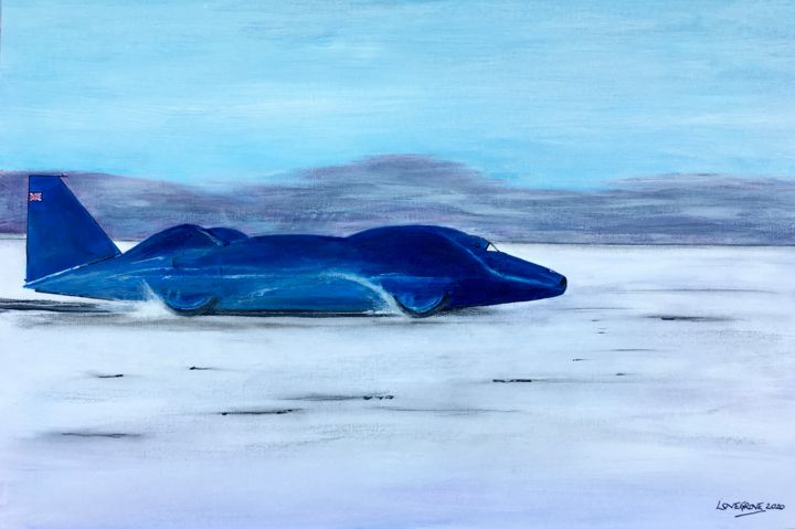 Painting titled "Donald Campbell Blu…" by Steve Lovegrove, Original Artwork, Acrylic