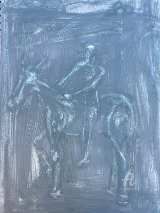 Painting titled "Horseman of the nig…" by Steve Phillips, Original Artwork, Oil