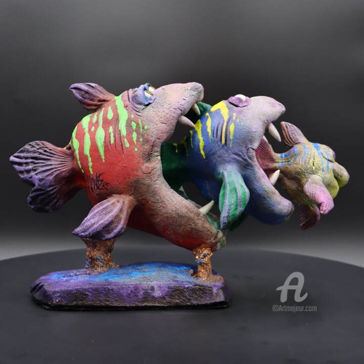Sculpture intitulée "Seafood" par Steve Smeltzer, Œuvre d'art originale, Acrylique