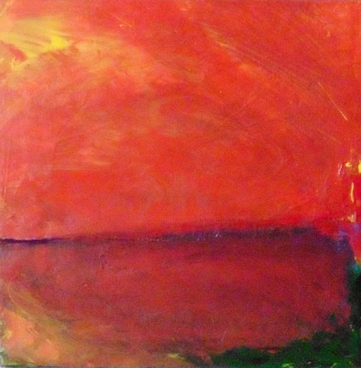 Painting titled "Orange Marine" by Steve Beck, Original Artwork