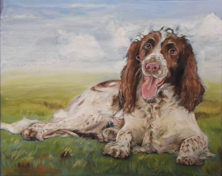 Peinture intitulée "Tara the Spaniel" par Stephen Rashley, Œuvre d'art originale, Huile