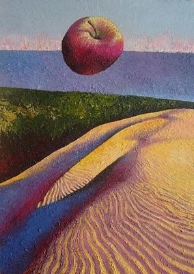 Painting titled "Dune and Apple" by Steven Pratt, Original Artwork