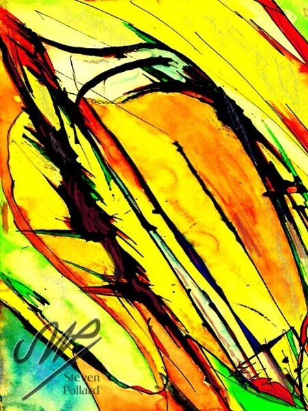 Painting titled "WC Yellow Shifting" by Steven W Pollard, Original Artwork