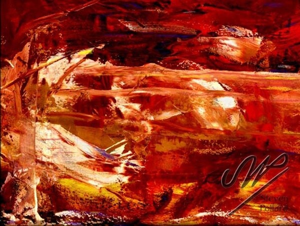 Malerei mit dem Titel "Red Thoughts V2" von Steven W Pollard, Original-Kunstwerk