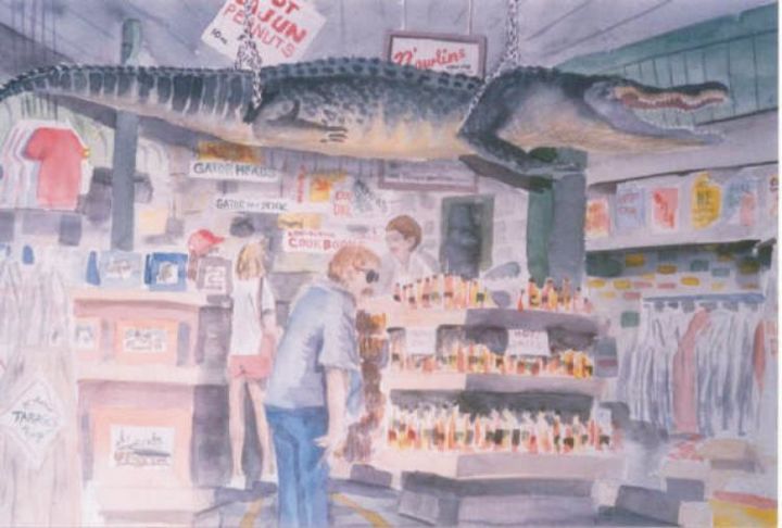 Painting titled "Shopping in New Orl…" by Steven Hawke, Original Artwork
