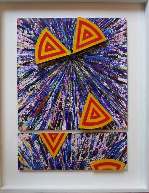 Painting titled "TrianglesEclatés" by Serge Thimothee, Original Artwork