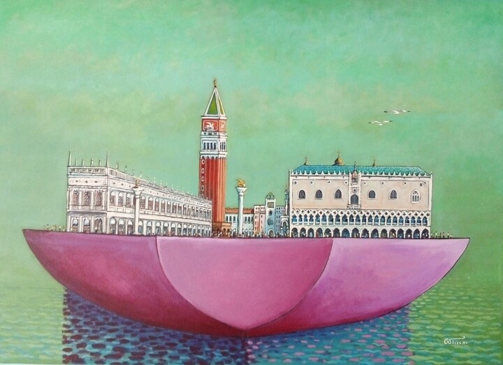 Peinture intitulée "Venezia viaggio nel…" par Sticchinain, Œuvre d'art originale, Acrylique