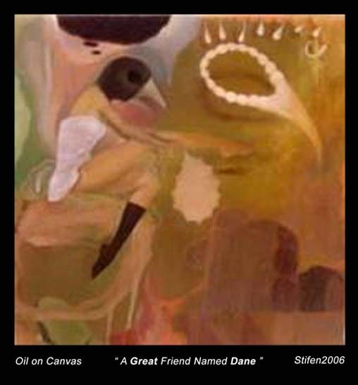 Painting titled "A Great friend name…" by Stifen Taneo, Original Art,