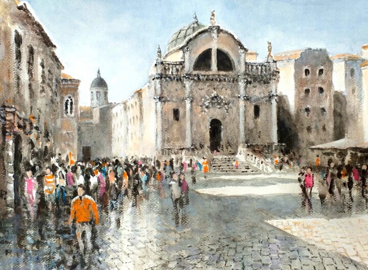 「Katedrala svetog Vl…」というタイトルの絵画 Stjepan Lezaic (Pepi)によって, オリジナルのアートワーク, 水彩画